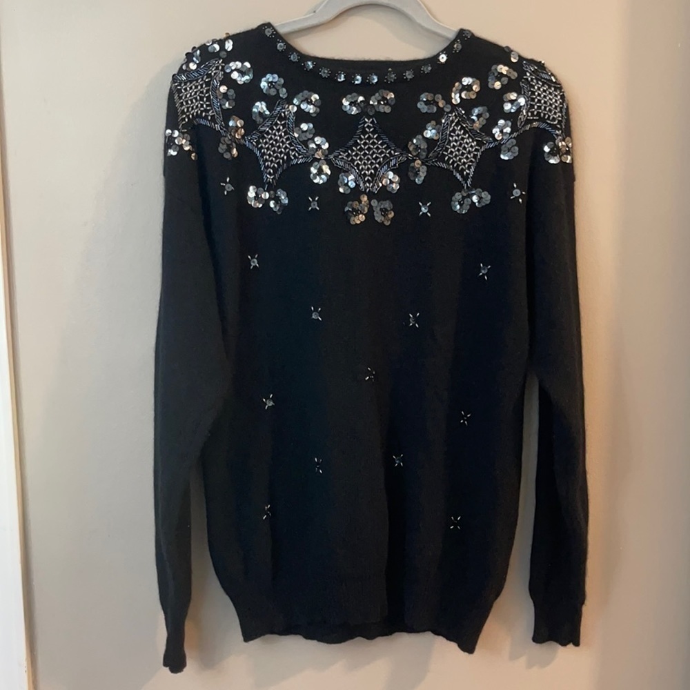 Vintage Christina Black Embellished Sweater